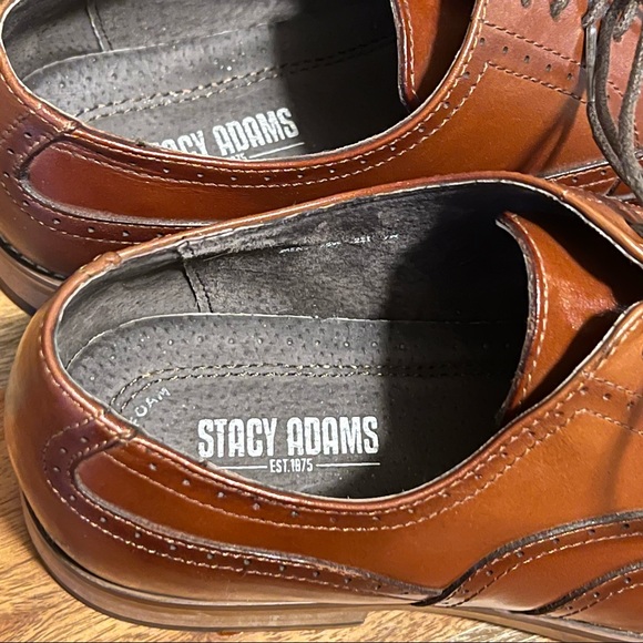 Stacy Adams Dunbar Tan Wingtip Oxfords 9W - Picture 7 of 13